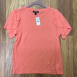 NWT express tulip sleeve top small coral